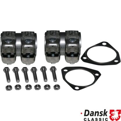 Mounting kit for dummy catalytic pipes. The kit includes clamps, gaskets, nuts and bolts
