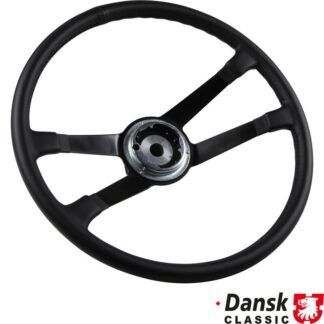 Steering wheel, leather black, Ø420 mm (16.5"), without horn