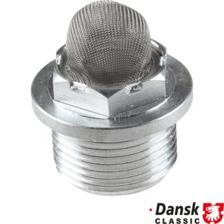 Union with strainer for brake fluid tank