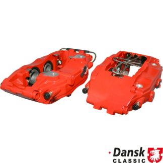 Brake caliper set, front, left/right, Sport, red, powder coating, new, without E-mark, Adapter needed for mounting on 964 C2/C4 and 993 C2/C4