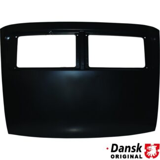 Engine hood, rear, with hole for license plate lamp