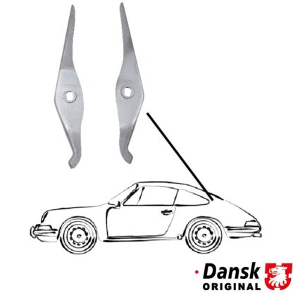 Engine hood suspension set for welding on (2 pcs.)
