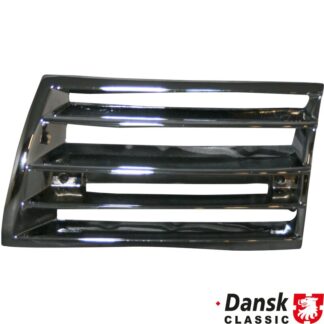 Front grille, metal, chrome, left
