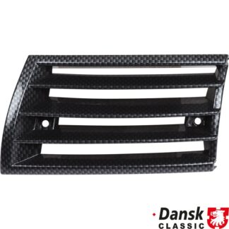 Front grille, plastic, carbon look, left