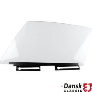 Door window with window lifter rail, clear, left. Without E-mark