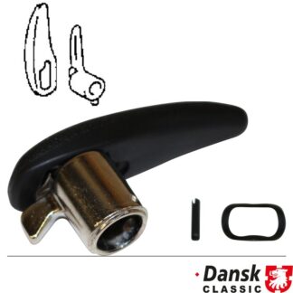 Lock for vent window, black/chrome, left