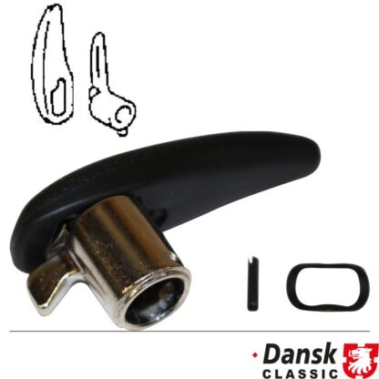 Lock for vent window, black/chrome, left