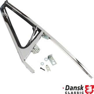 Door glass frame with vent window, chrome, left