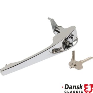 Door handle with lock cylinder and key, new, OE quality, chrome, left