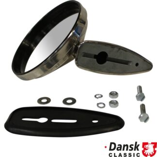 Door mirror with frame and rubber gasket, chrome, left/right