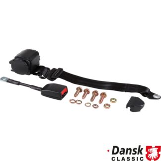 3-point seat belt with automatic retractor, left/right. Fits LHD vehicles. With E-mark