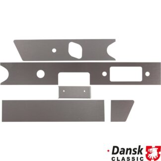 Dashboard trim set with ashtray 104x40 mm, 5 pieces, 0.5 mm aluminium, polished, LHD