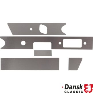 Dashboard trim set with ashtray 100x25 mm, 5 pieces, 0.5 mm aluminium, polished, LHD