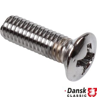 Countersunk-head screw for seat, chromed. 8 pieces needed per seat