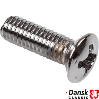 Countersunk-head screw for seat, chromed. 8 pieces needed per seat