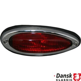 Tail light with red glass and rubber seal, left, without E-mark