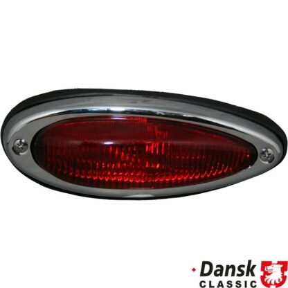 Tail light with red glass and rubber seal, left, without E-mark