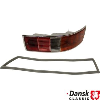 Tail light with red/orange/clear glass and rubber seal, EU version, right, with E-mark