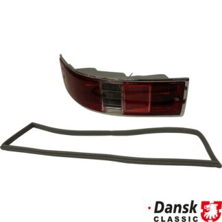 Tail light with red/clear glass and rubber seal, US version, left, without E-mark