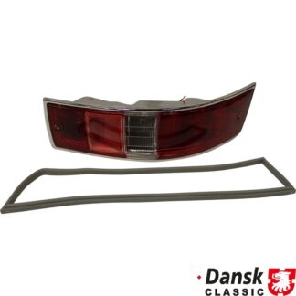 Tail light with red/clear glass and rubber seal, US version, right, without E-mark