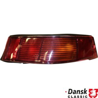 Tail light with red glass and rubber seal, EU model, right, with E-mark. Modifications needed for converting to US model