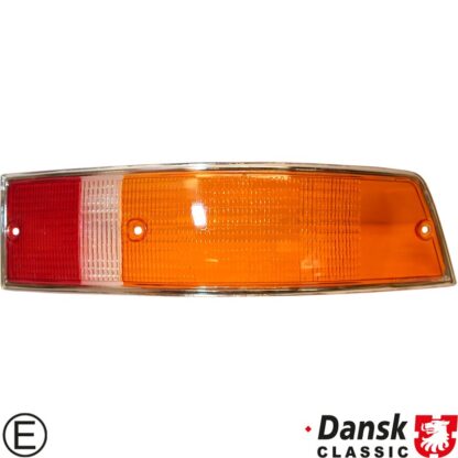 Lens for tail light, orange/clear/red, right, with E-mark