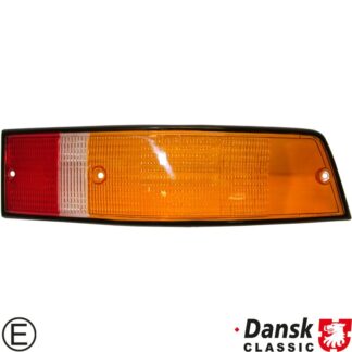 Lens for tail light, orange/clear/red, right, with E-mark