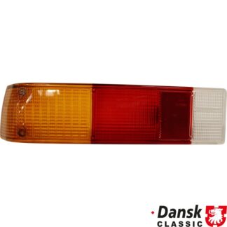 Lens for tail light, clear/red/orange, left, with E-mark