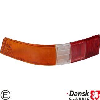 Lens for tail light, orange/clear/red, EU version, left, with E-mark