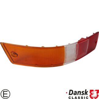 Lens for tail light, orange/clear/red, EU version, right, with E-mark