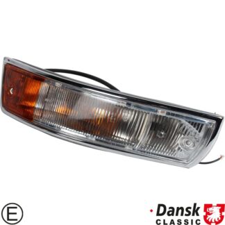 Indicator, front, complete with plastic housing, orange/white, with E-Mark, right