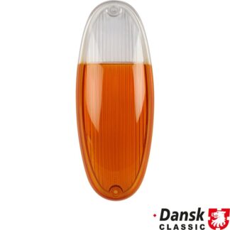 Lens for indicator, front, wing mounted, orange/clear, left/right, with E-mark