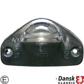 Number plate light with bulb, with E-mark