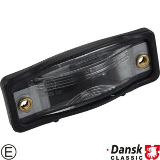 Number plate light with bulb, with E-mark