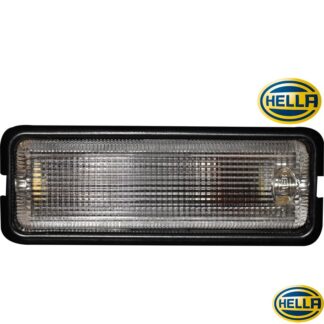Interior and glove box light with black rim