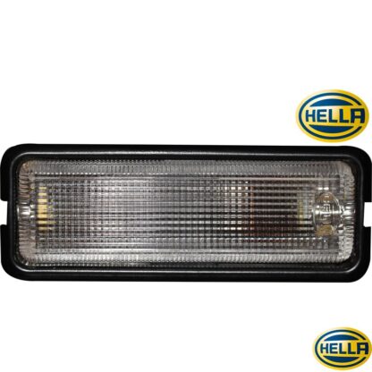 Interior and glove box light with black rim