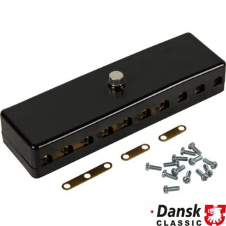 Fuse box with cover, black, for 10 fuses