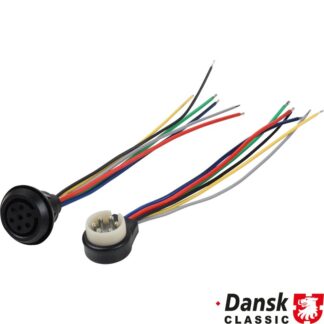 Multiple electrical plug connection with male and female ends, 6 leads