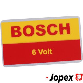 Sticker, "Bosch 6 Volt", yellow/red