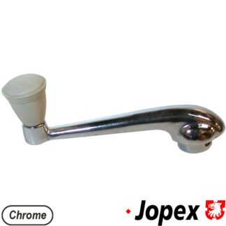 Window winder handle, chrome with ivory knob, left/right