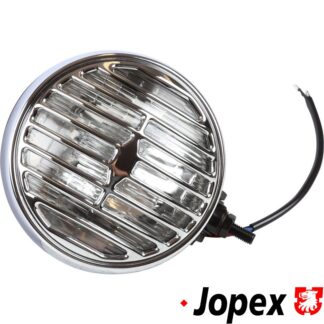 Spot/fog light with chrome rim and sealed beam, clear glass, 6" high, 3" deep, 12V, 60W