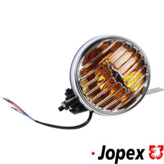 Spot/fog light with chrome rim and sealed beam, yellow glass, 6" high, 3" deep, 12V, 60W