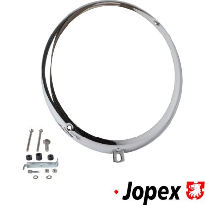 Headlight rim, chrome, Hella style, Adjusting holes at 2 and 7 o'clock.