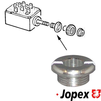 Dashboard switch escutcheon nut, M14x1. For headlight, wiper, a.o.