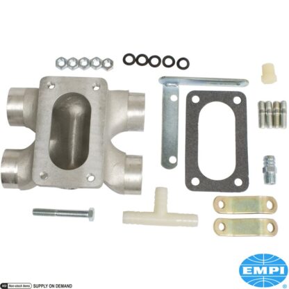 Progressive intake manifold set with tubes and bracket. For EMPI EPC 32/36F, Weber 32/36 DFEV