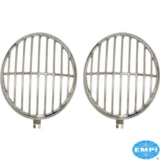 Headlight stone guard set, classic style, stainless steel, 2 pieces