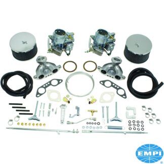 Dual carburettor kit, 40 mm, Empi 40K, with intake manifolds and air cleaners